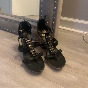 Dolce Vita Black Wedge Heels with beading